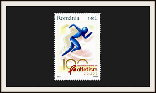 Stamps of Romania - 100 years Romanian Athletics Federation (Author: Post of Romania / Wikimedia Commons / Public Domain)