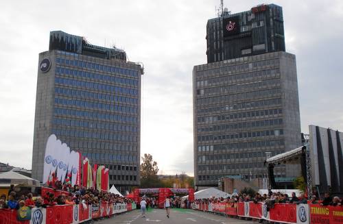 Ljubljana Marathon: finish on Trg Republike