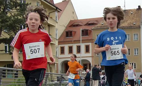 Europamarathon 2012 - on the footbridge from Germany to Poland (Copyright © 2012 runinternational.eu)