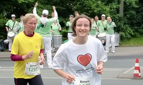 Europamarathon 2012 - drummers on the course in Görlitz, Germany (Copyright © 2012 runinternational.eu)