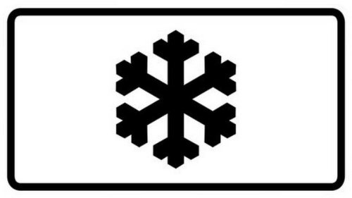 Zusatzzeichen 1007-30: Gefahr unerwarteter Glatteisbildung (Wikimedia Commons / Public Domain)