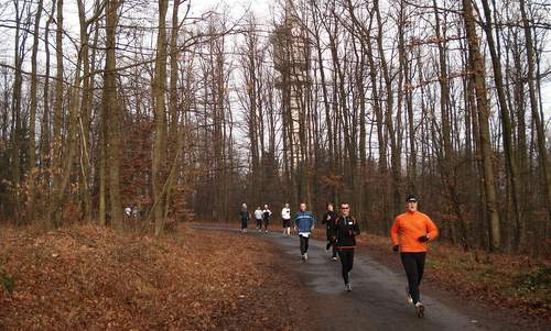 Egerszegi Mountain Man Marathon, Hungary - runners at the Tv-torony (TV tower) in Zalaegerszeg - Copyright © 2017 Hendrik Böttger / runinternational.eu
