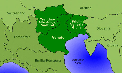 Map of the north-east of Italy (Copyright © 2013 Hendrik Böttger / Run International EU)