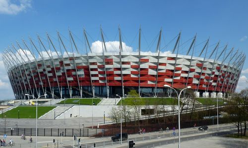 Poland's National Stadium in Warsaw, Stadion Narodowy w Warszawie (Photo: from Wikimedia Commons, Author: Przemysław Jahr; Public Domain)