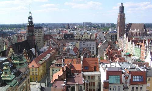 Wrocław - panorama rynku z Mostku Czarownic (Author: User:Vorwerk / commons.wikimedia.org / Public Domain)