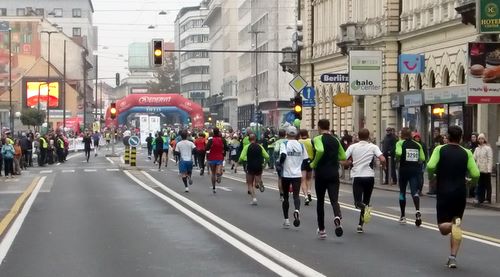 Ljubljana Marathon 2011 - Half Marathon runners on Slovenska cesta (Copyright © 2009-2011 runinternational.eu)