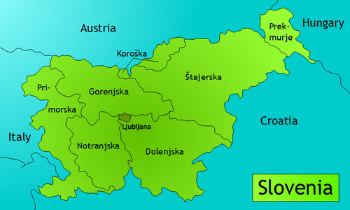 Map of the traditional regions of Slovenia (Copyright © 2015 Hendrik Böttger / Run International EU) 