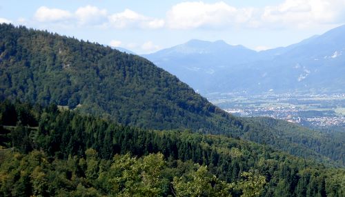 Vodiška planina (left) with Radovljica in the background