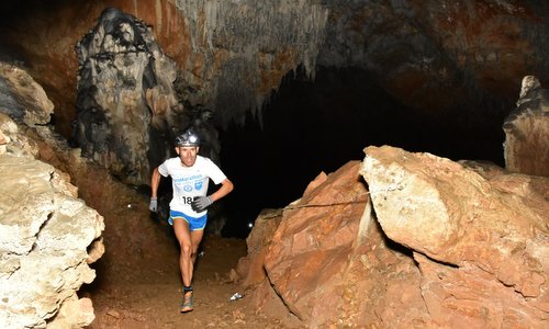 X-tek Dimnice - a runner in the Dimnice cave in Slovenia (Photo by courtesy of Venčeslav Japelj)