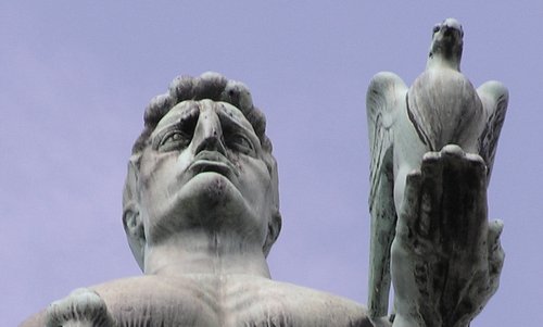 Pobednik statue by Ivan Meštrović, Belgrade Fortress, Serbia  (Author: Dungodung at the Serbian Wikipedia project / public domain / image modified by runinternational.eu)