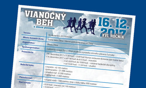 Vianočný beh Žilina, Slovakia - Flyer 2017